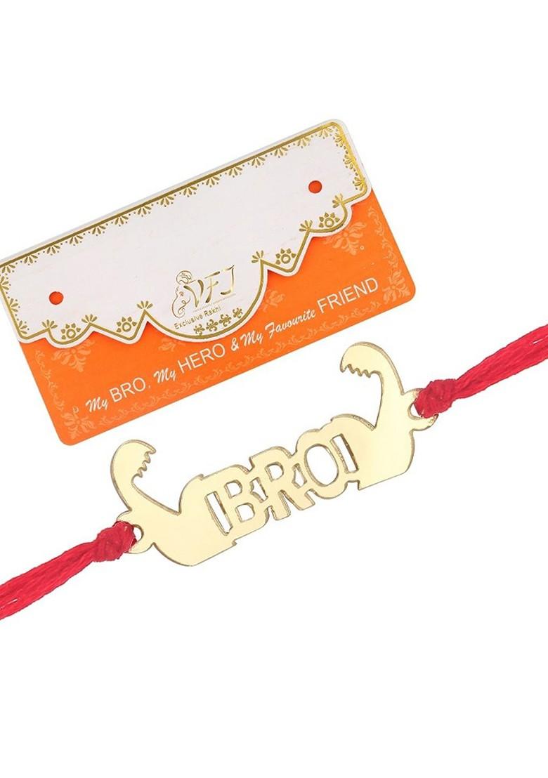 Gold Men Set Of 2 Bhai Charm Rakhis