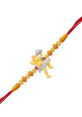 Gold Men Gold And Rhodium Plated Jai Bajrangbali Charm Rakhi