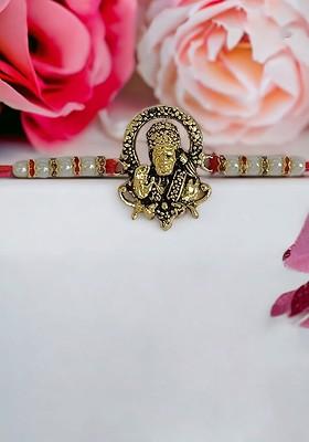 Gold Rhodium Plated Sai Baba Charm Detail Rakhi For Women