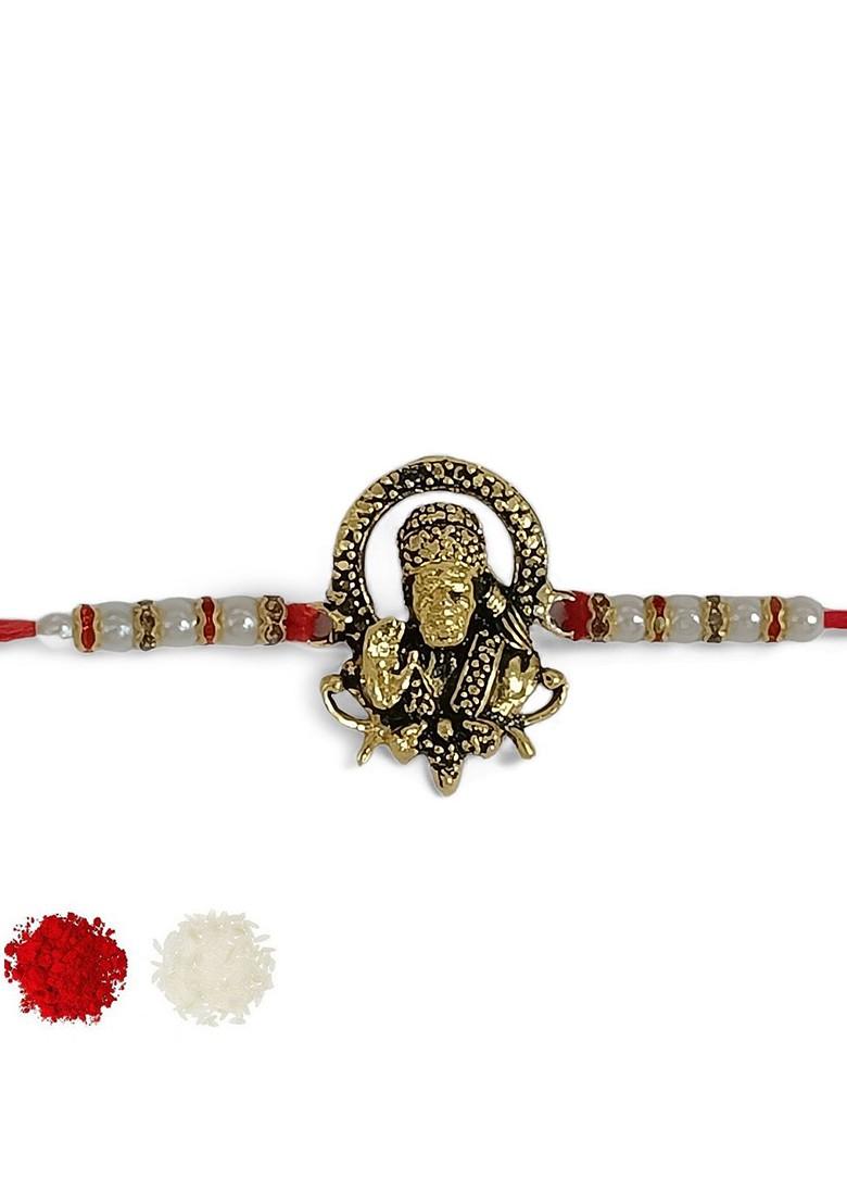 Gold Rhodium Plated Sai Baba Charm Detail Rakhi For Women