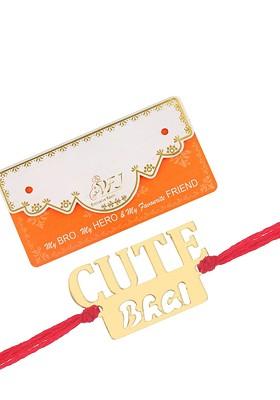 Gold Mens  Cute Bhai Thread Rakhi