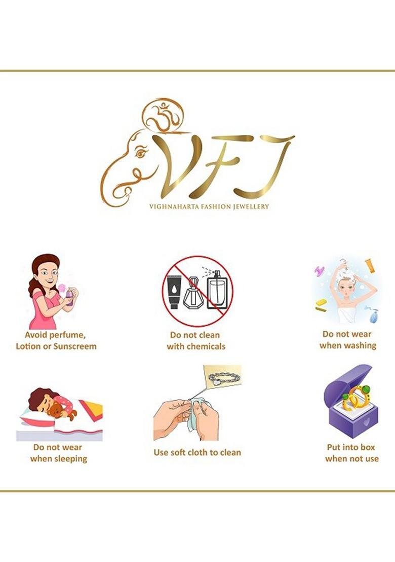 Gold And Rhodium Plated Cz Studded Lord Ganpati Charm Rakhi For Women