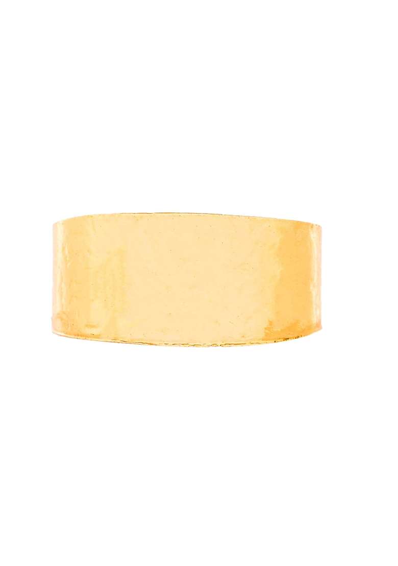 Gold And Plated Matte Textured Open Band Ring
 - Indya
