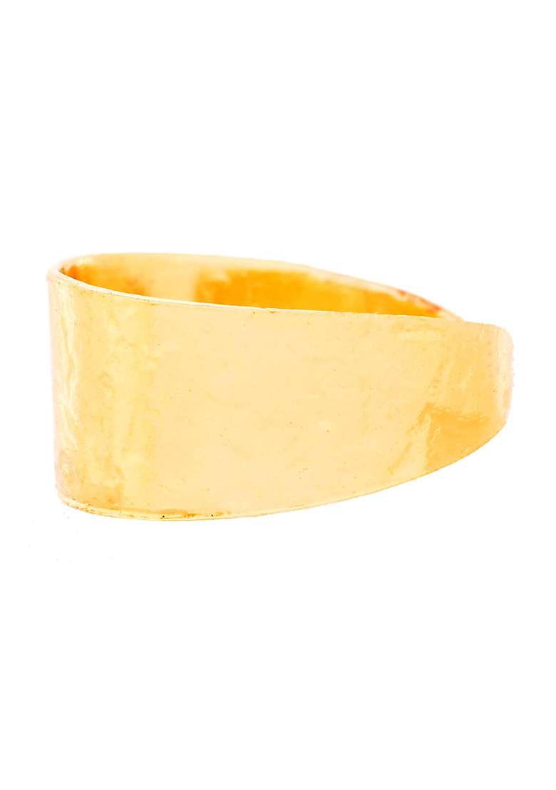Gold And Plated Matte Textured Open Band Ring
 - Indya
