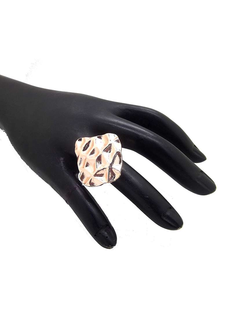 Rose Gold Plated Kite Shaped Ring - Indya