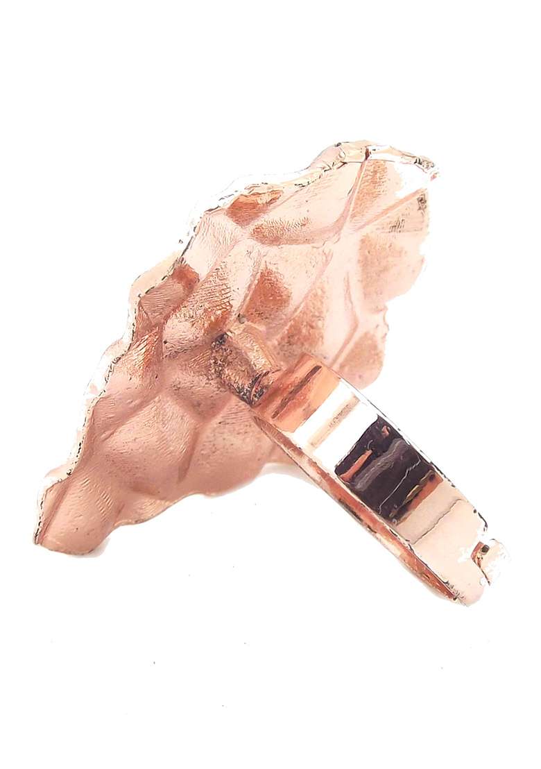 Rose Gold Plated Kite Shaped Ring - Indya