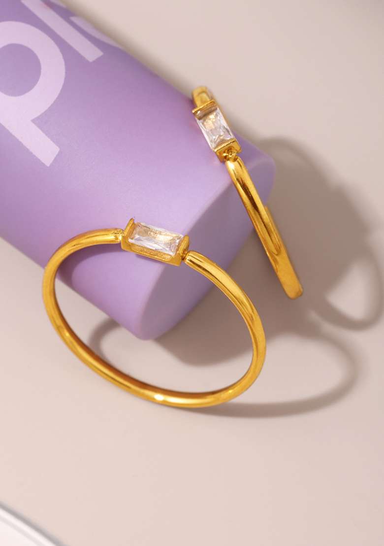 18K Gold Plated Anti Tarnish Minimal Dainty Single Zircon Ring - Indya