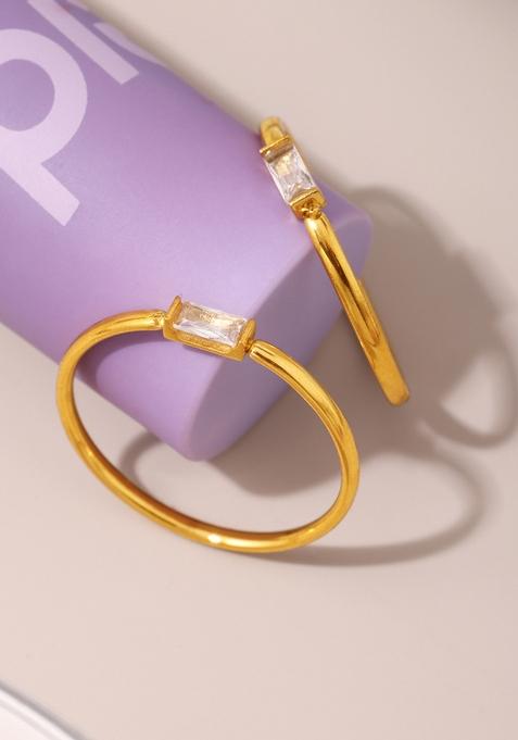 18K Gold Plated Anti Tarnish Minimal Dainty Single Zircon Ring