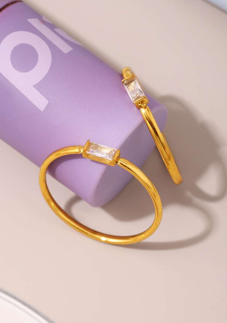18K Gold Plated Anti Tarnish Minimal Dainty Single Zircon Ring - Indya