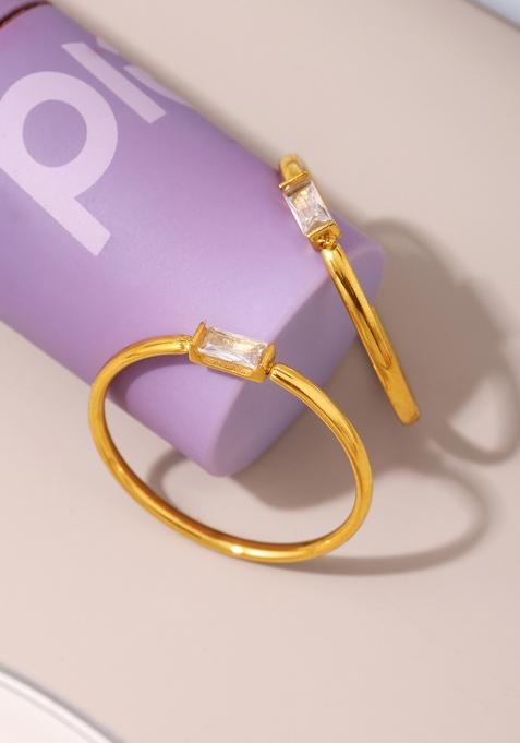 18K Gold Plated Anti Tarnish Minimal Dainty Single Zircon Ring