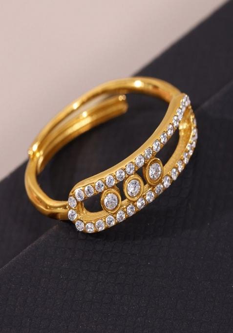 18K Silver Plated Anti Tarnish Party Style Zircon Ring