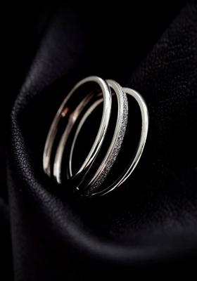 18K Silver Plated Waterproof Anti Tarnish Set Of 3 Thin Minimal Rings Size