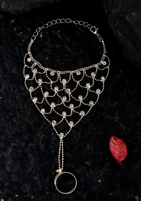 Women Gold Ring Bracelet