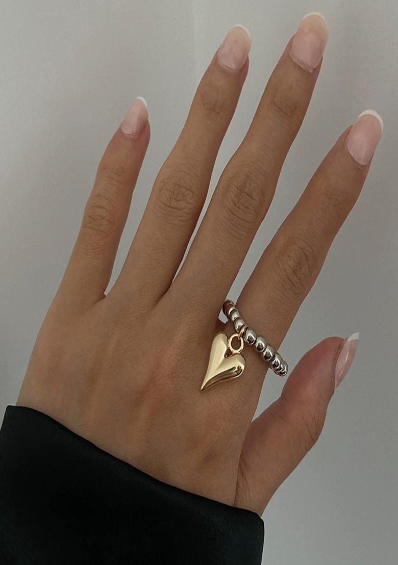 Gold Slip On Alloy Ring For Women - Indya