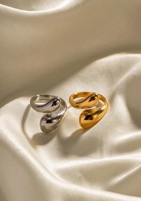 Gold Slip On Stainless Steel Ring For Women