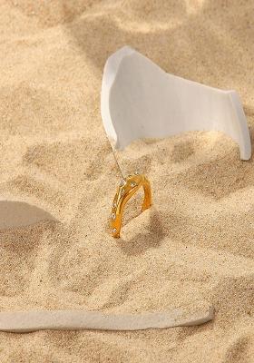 Gold Slip On Stainless Steel Ring For Women