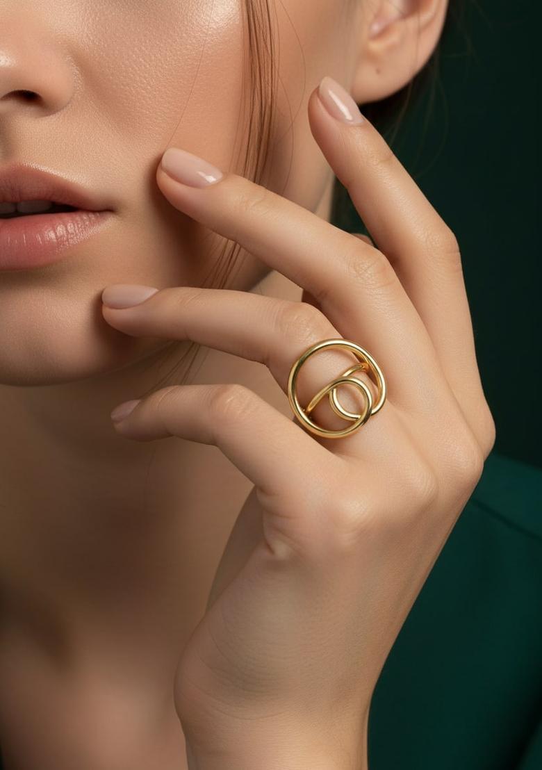Golden Stainless Ring - Indya