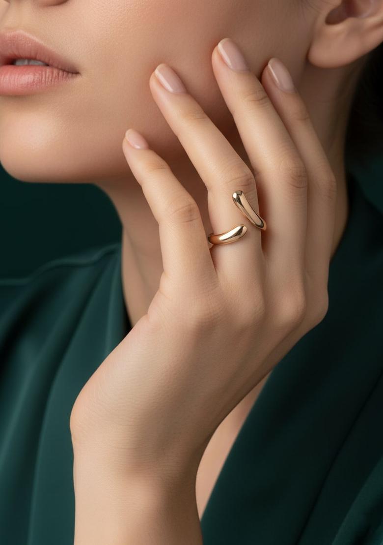 Golden Stainless Ring - Indya