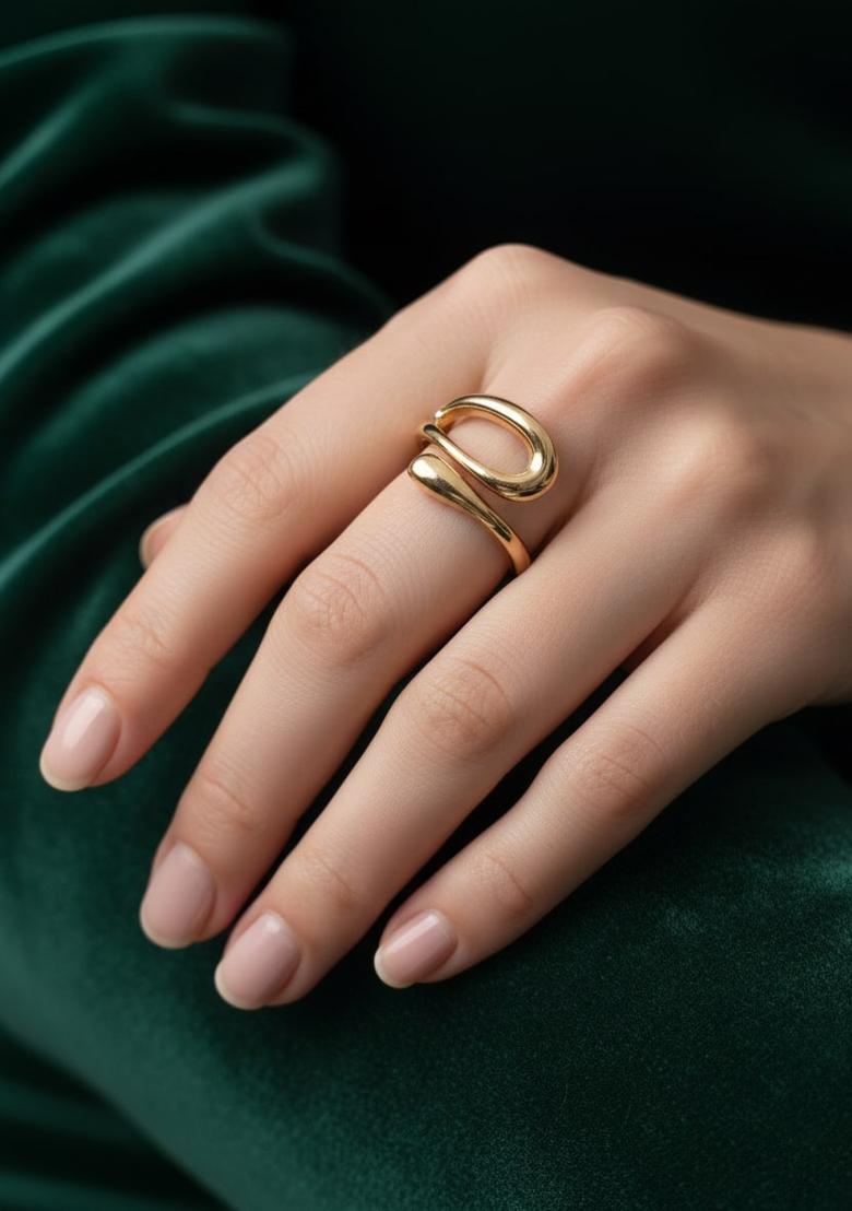 Golden Stainless Ring - Indya
