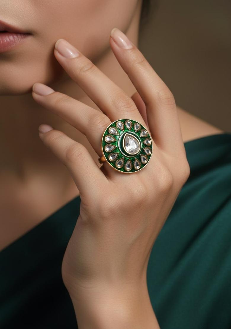 Golden Stainless Ring - Indya