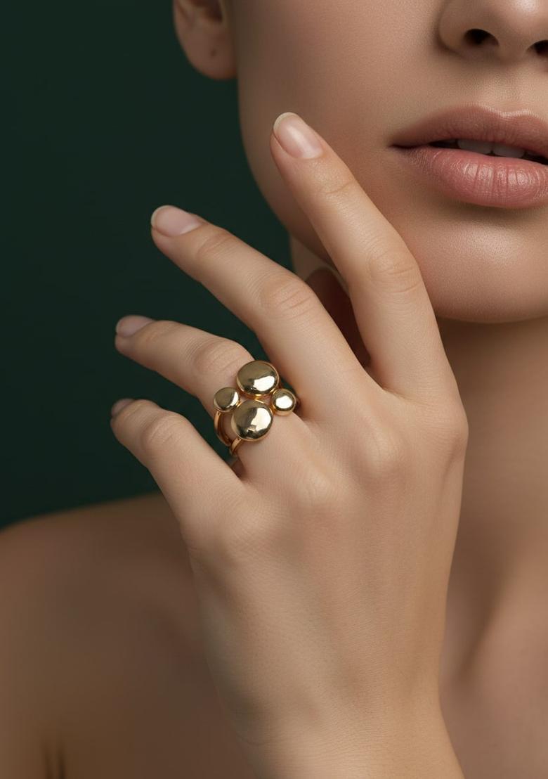 Golden Stainless Ring - Indya