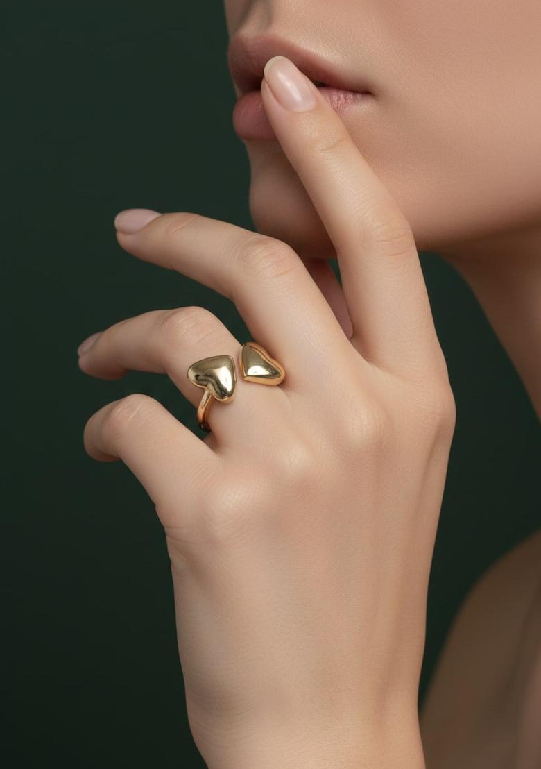 Golden Stainless Ring - Indya