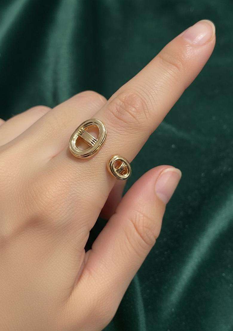 Golden Stainless Ring - Indya