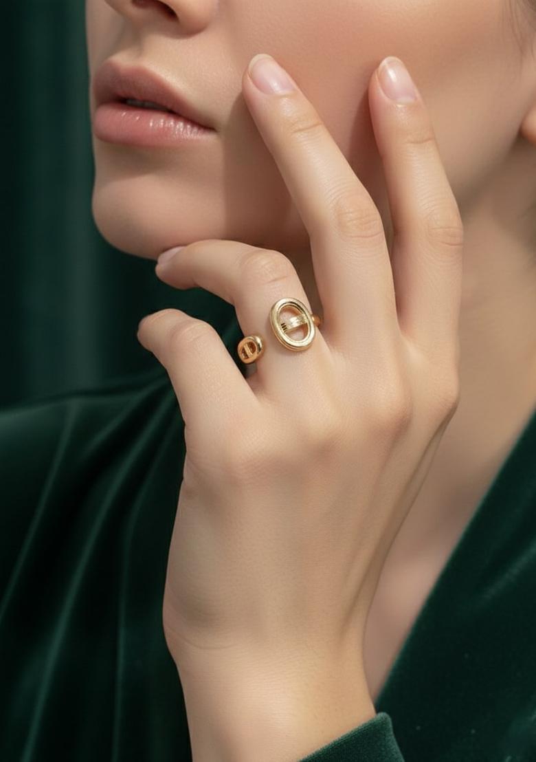 Golden Stainless Ring - Indya