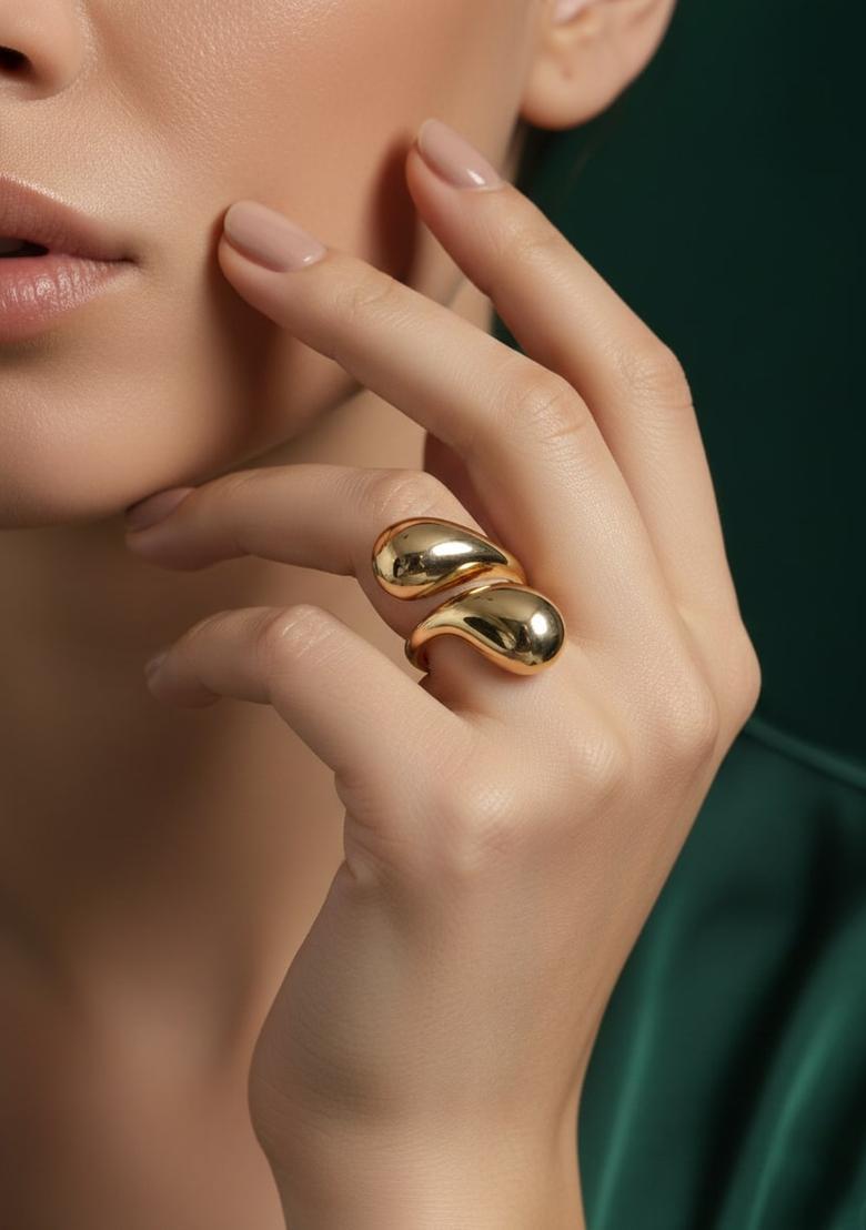 Golden Stainless Ring - Indya