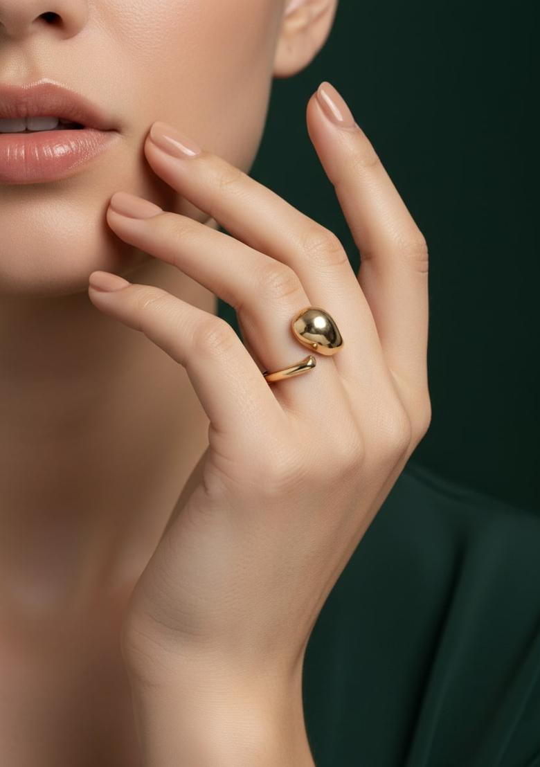 Golden Stainless Ring - Indya