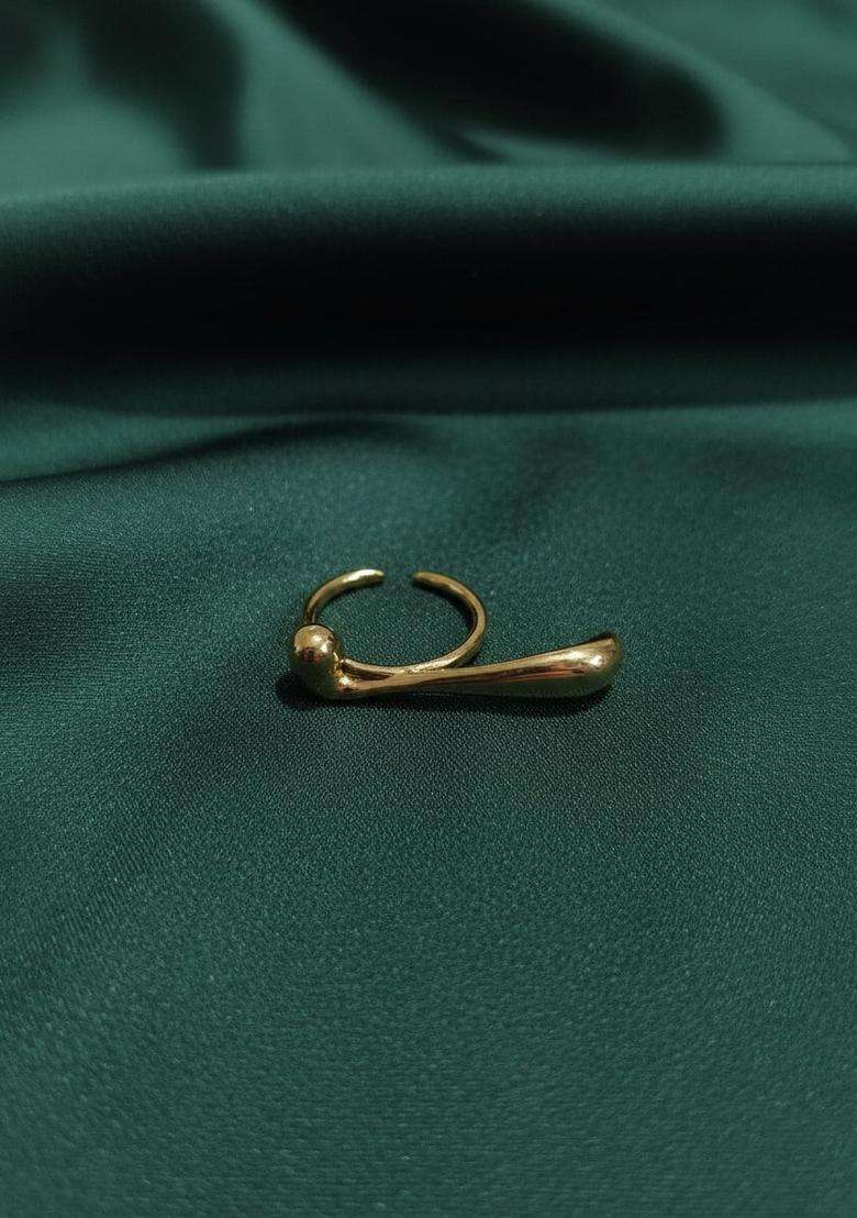 Golden Stainless Ring - Indya