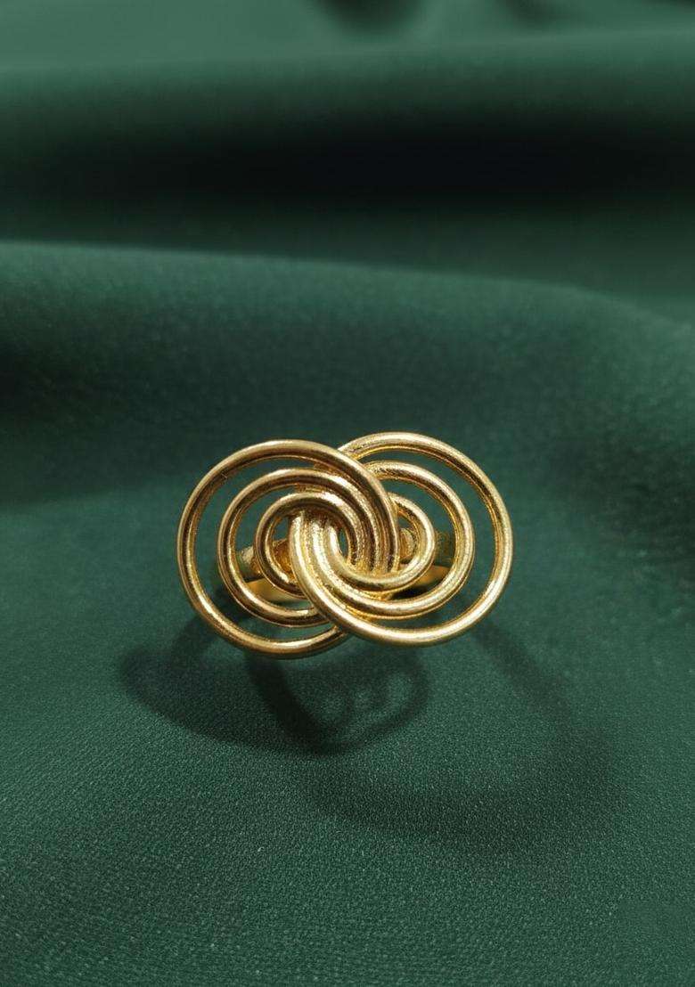 Golden Stainless Ring - Indya