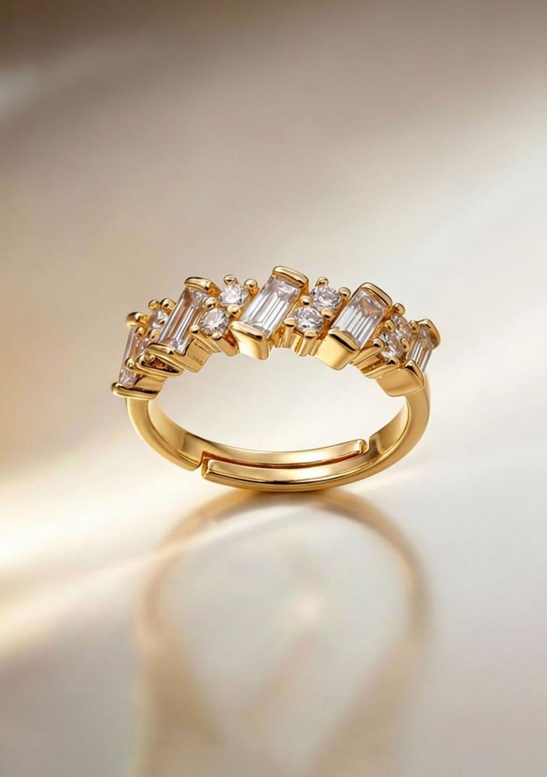 Golden Alloy Ring - Indya