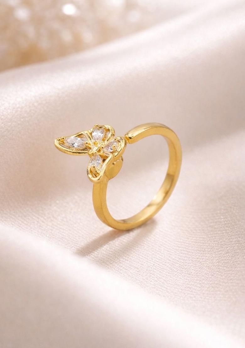 Golden Alloy Ring - Indya