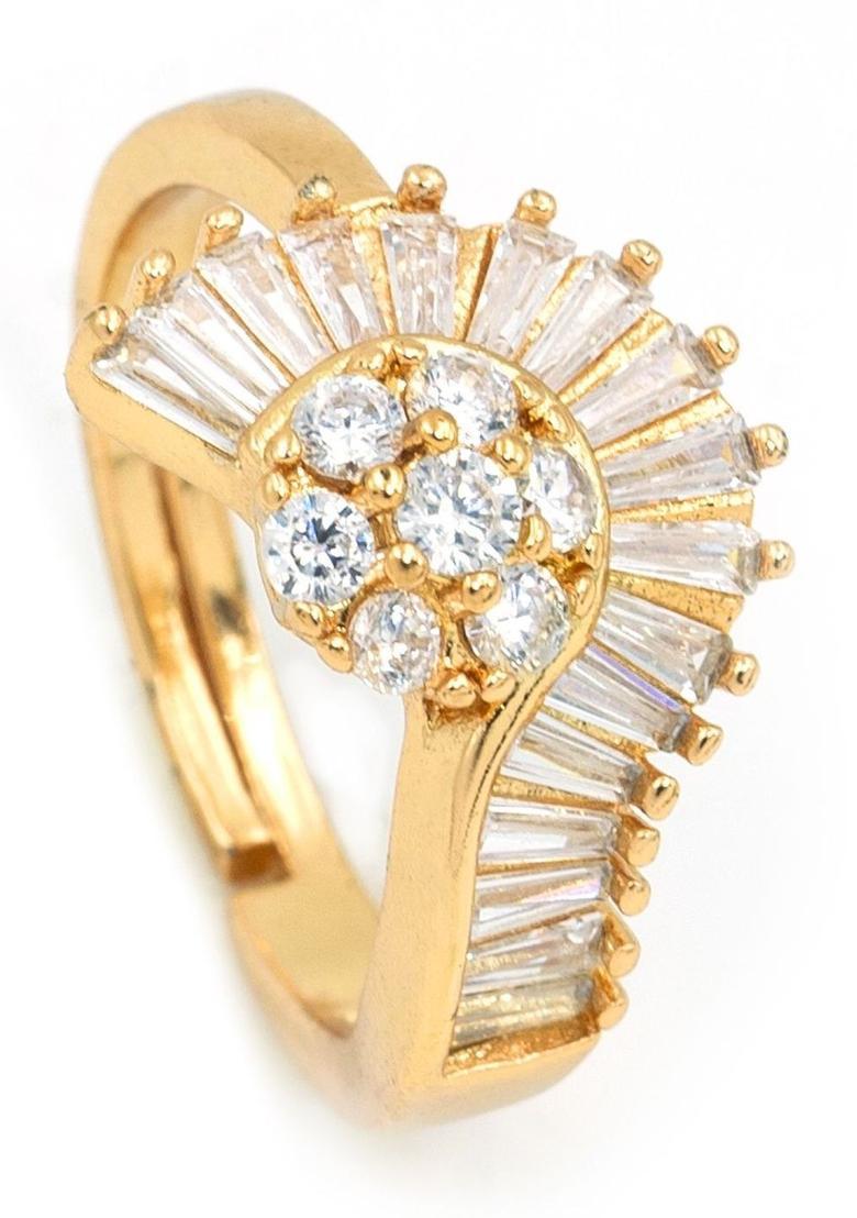 Golden Alloy Ring - Indya