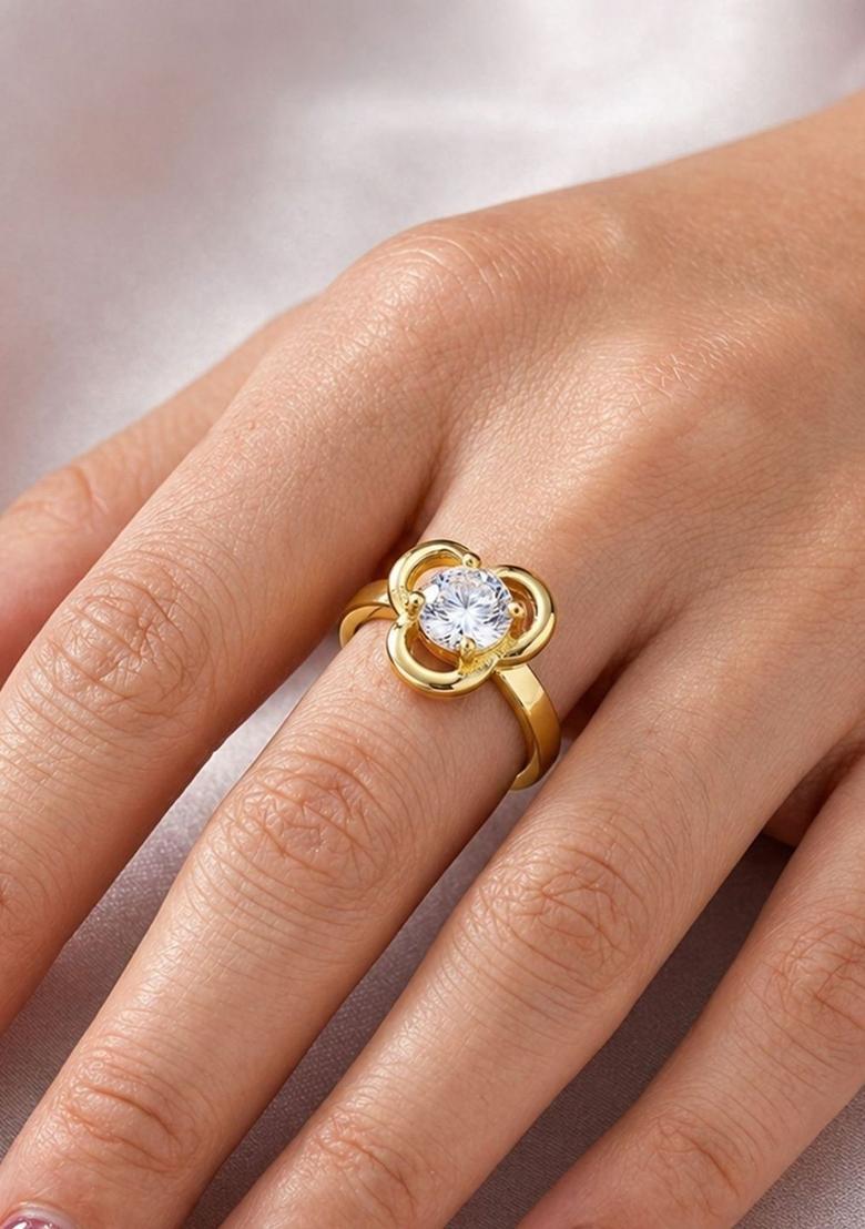 Golden Alloy Ring - Indya
