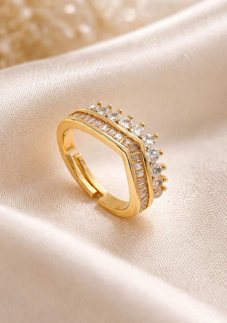 Golden Alloy Ring - Indya
