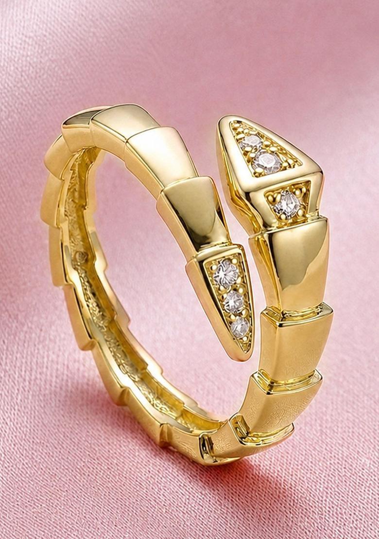 Golden Alloy Ring - Indya