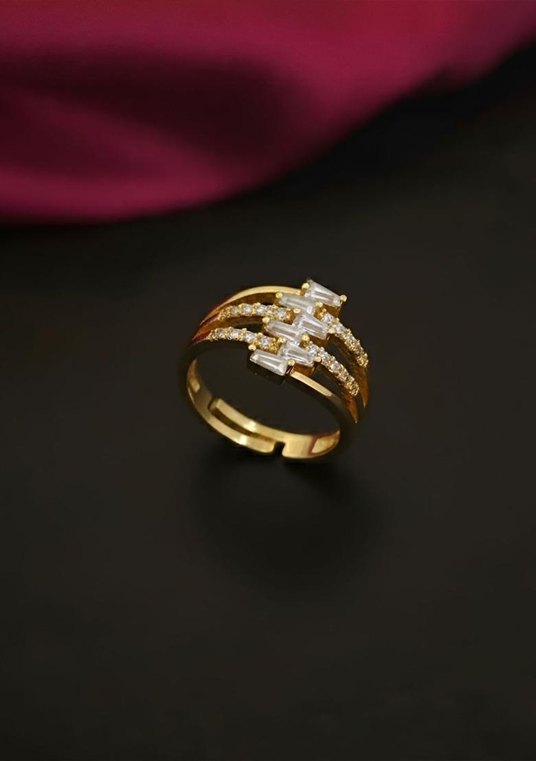 Golden Alloy Ring - Indya