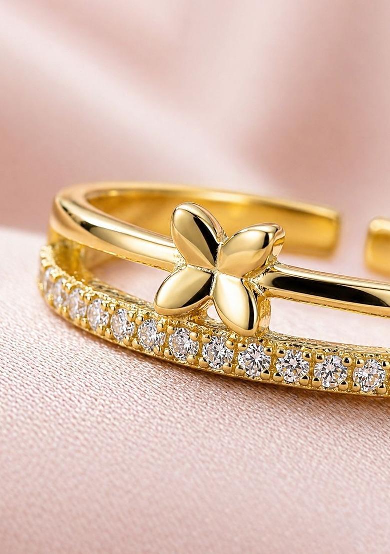 Golden Alloy Ring - Indya