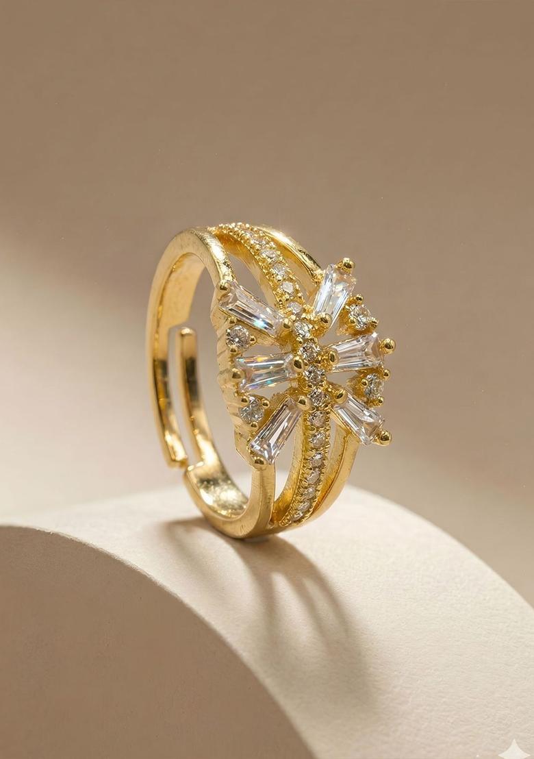 Golden Alloy Ring - Indya