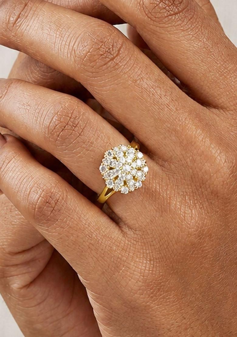 Golden Alloy Ring - Indya