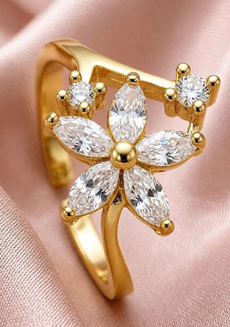 Golden Alloy Ring - Indya