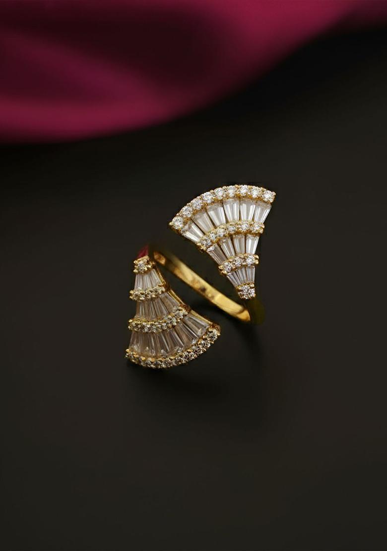 Golden Alloy Ring - Indya