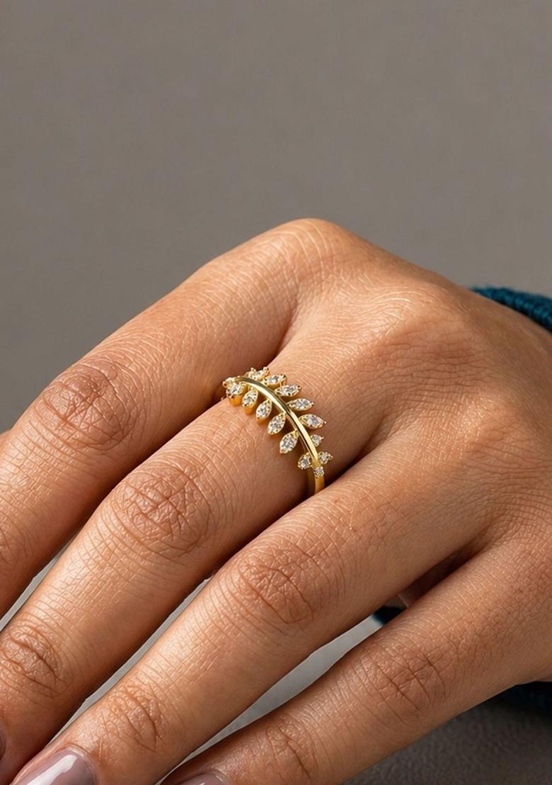 Golden Alloy Ring - Indya