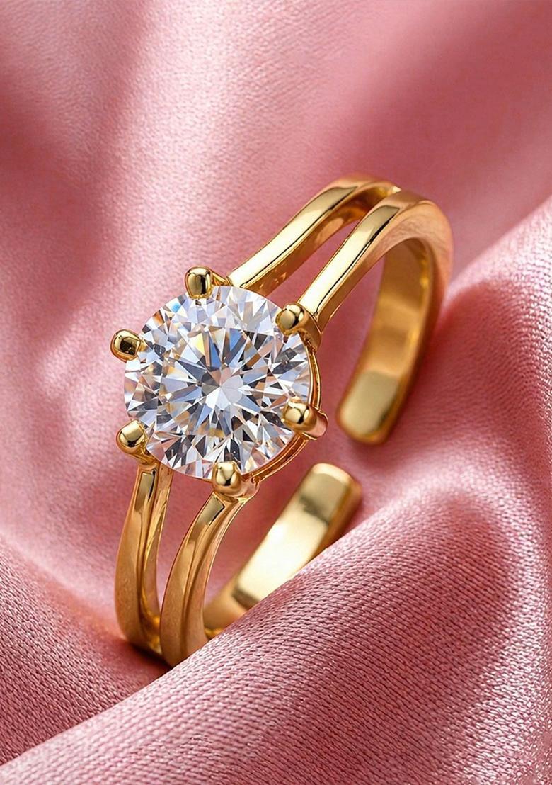 Golden Alloy Ring - Indya