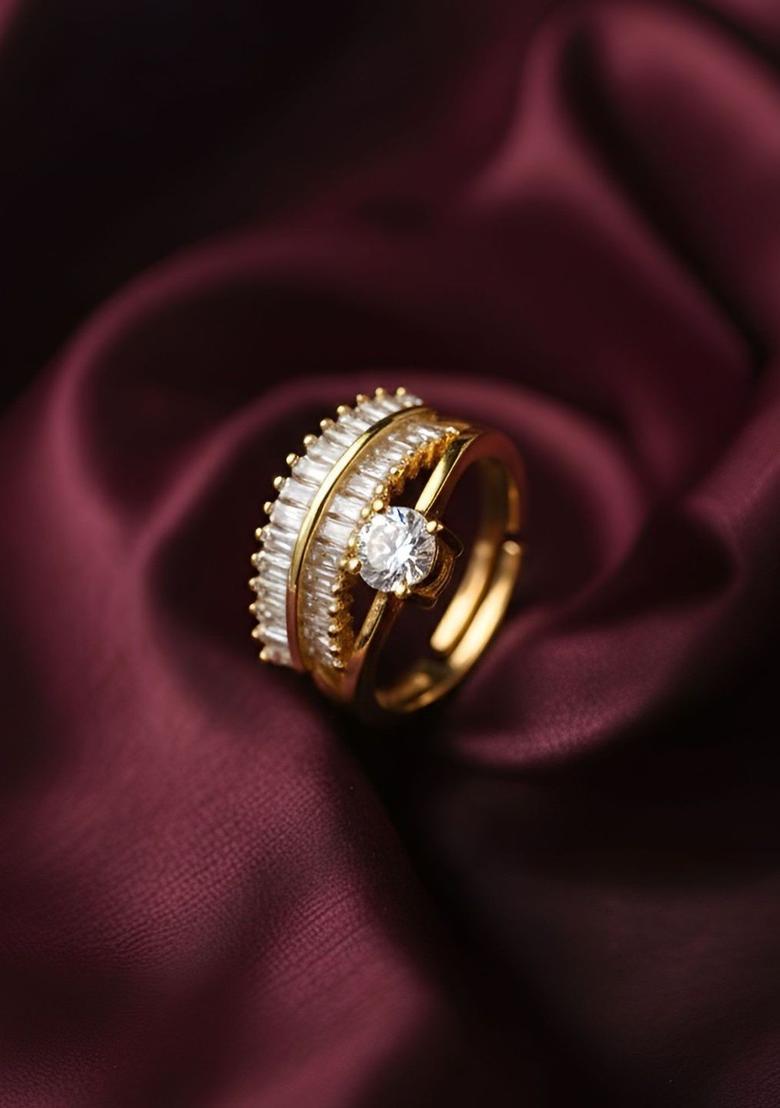 Golden Alloy Ring - Indya
