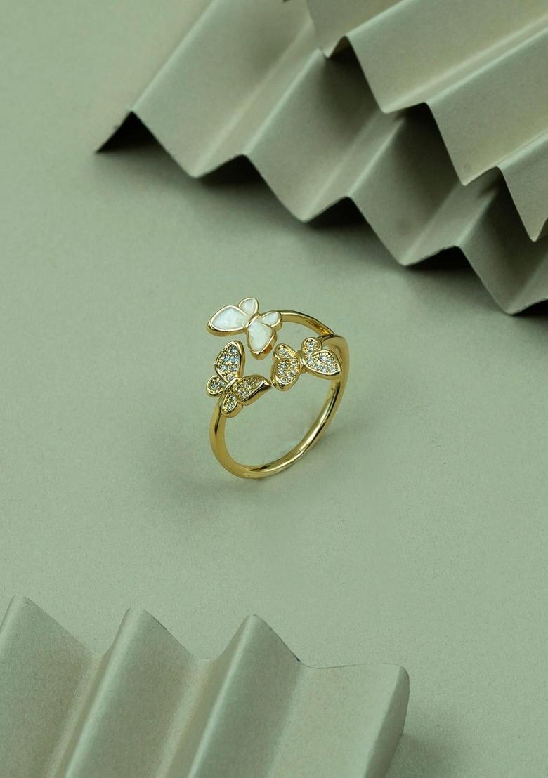 Golden Alloy Ring - Indya