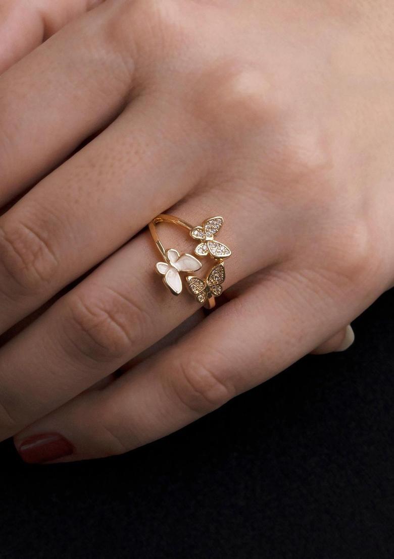 Golden Alloy Ring - Indya