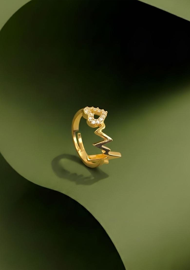 Golden Alloy Ring - Indya